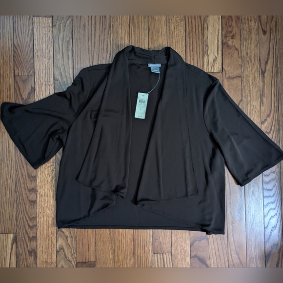 Ann Taylor Jackets & Blazers - 🆕 NWT dark brown Ann Taylor open front shawl collar shrug cardigan